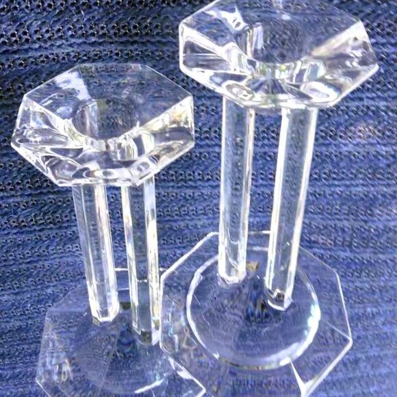 A Pair of Fabulous Marc Aurel 24% Lead Crystal Bleikristall Candle Holders - Picture 6 of 10